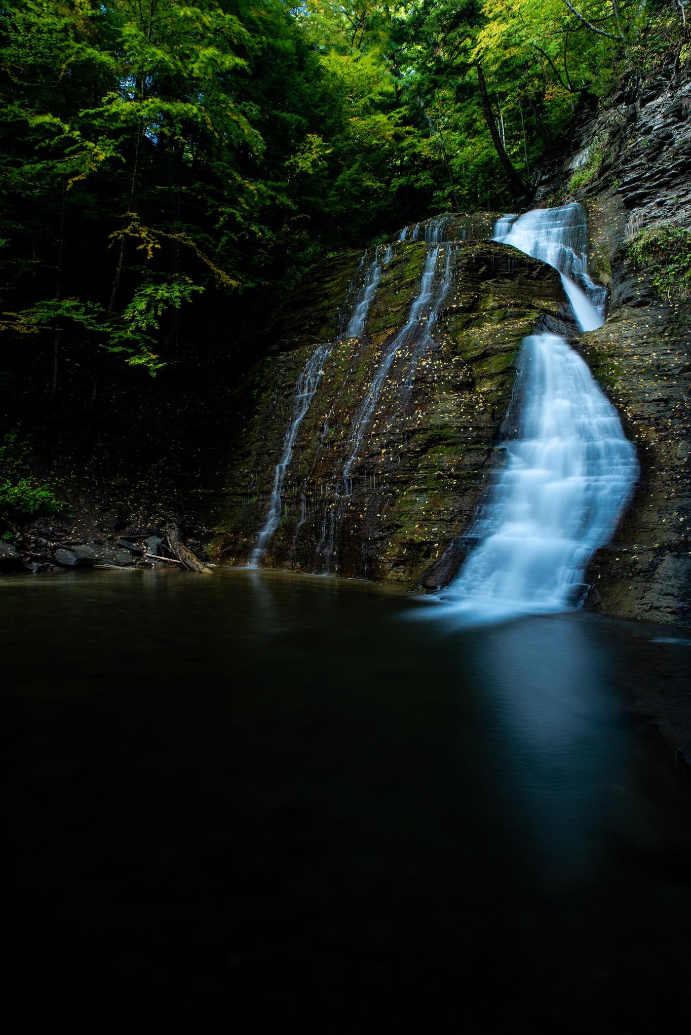 Grimes Glen waterfall at peak spring flow