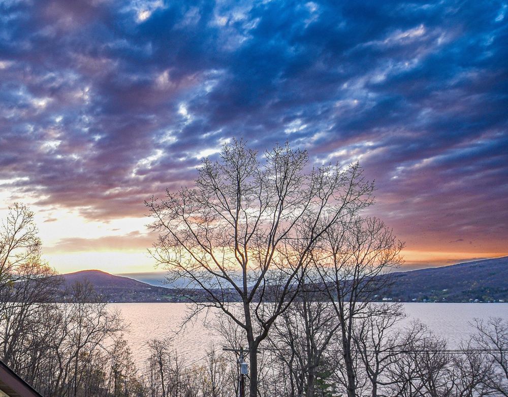 Lake view from the Hill House at sunset